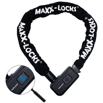 Maxx-Locks Foxton Fietsslot Met Vingerscan - 90 cm - Zwart