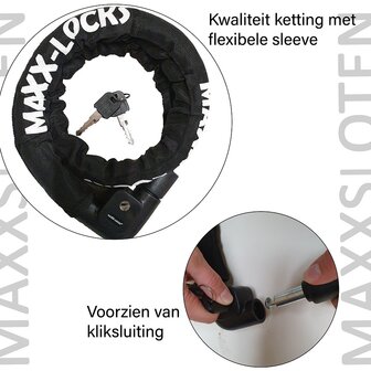 Maxx-Locks Bulls Kettingslot - 100cm