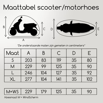 Scooterhoes / Motorhoes / Brommerhoes - Maxxcovers - Maat M + WS (Windscherm Scooter