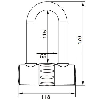 Motorslot ART 4 - 120 cm + U-beugel hangslot