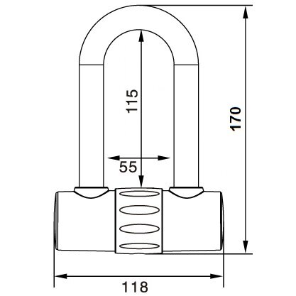 Black Friday | Kettingslot ART4 Maxx-Locks Tirau met loop + verlengde U-beugel - 150 cm