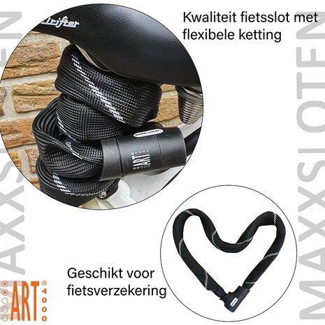 Black Friday | Maxx-Locks Twizel Fietsslot ART 2 - 85cm - Zwart