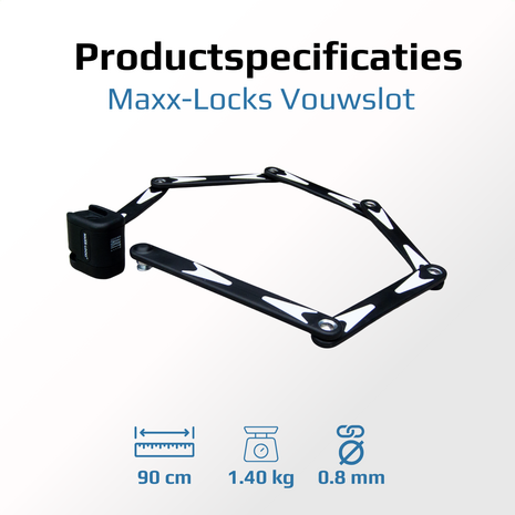 Black Friday | Maxx-Locks Vouwslot - ART 2 - 950mm - Fietsslot - Fatbike slot